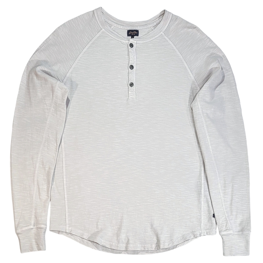 NEW!! Good Man Brand Slim Fit Legend Henley • Long Sleeve Soft Slub Cotton Shirt